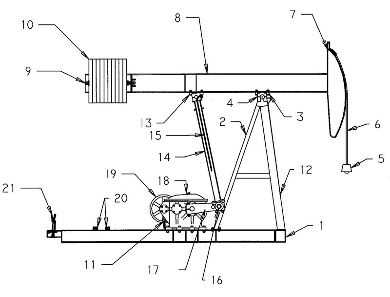 beam balanced pumping unit structure